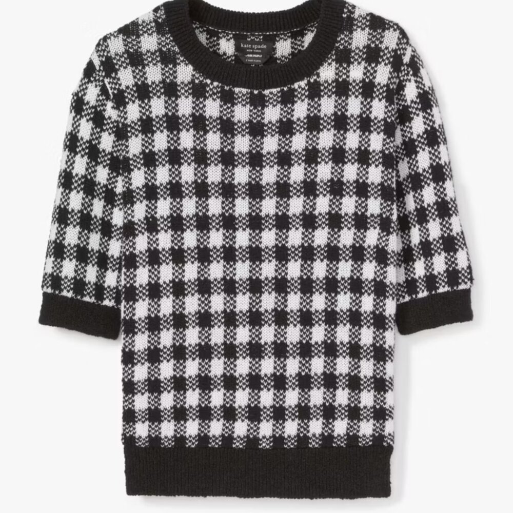 Kate Spade Textured Gingham Sweater Size XL